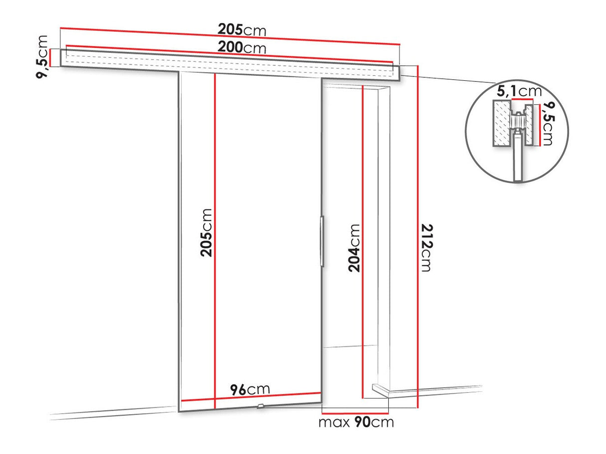 Tolóajtók Drzwi MALIBU 90 + samodomykacz, Szín: Sonoma tölgy