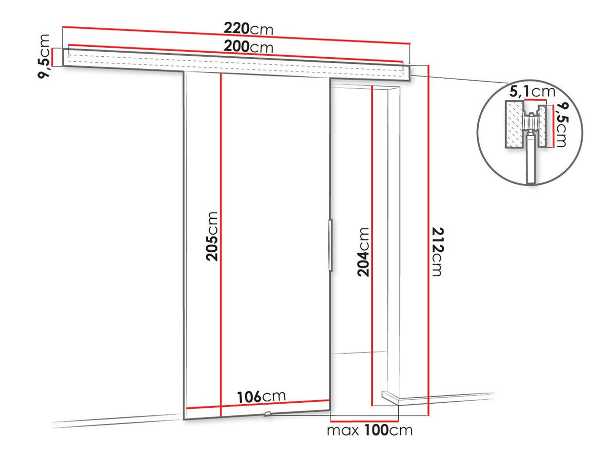 Tolóajtók Drzwi MALIBU 100 + samodomykacz, Szín: Sonoma tölgy