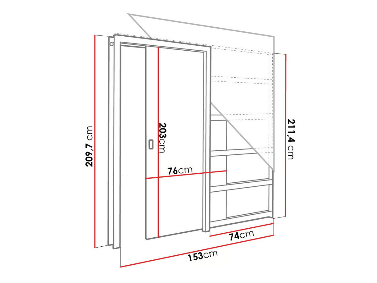 Tolóajtók Drzwi w kasecie EVO 70 (drz+kas+oście), Szín: Sonoma tölgy