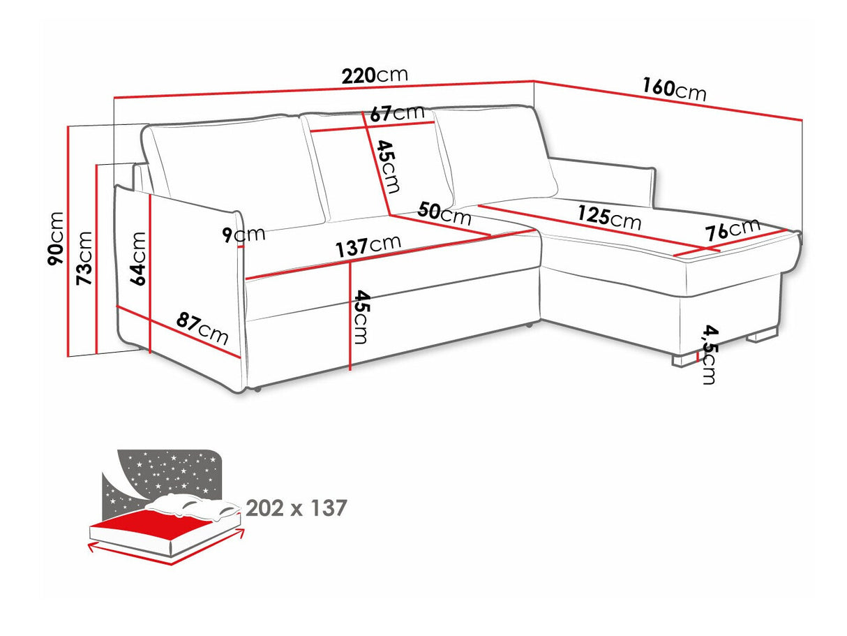 Sarokkanapé Narożnik MEGAN-DM Strona: Uniwersalna, Szín: Poso 22