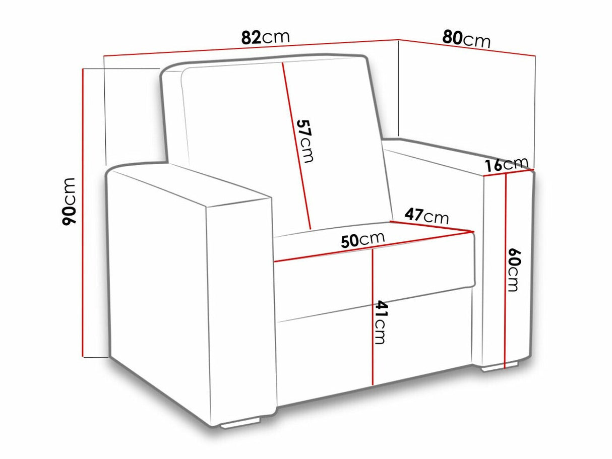 Fotel Kwadrat Lux ( Perfect), Szín: Öko bőr Soft 011 + Lux 05