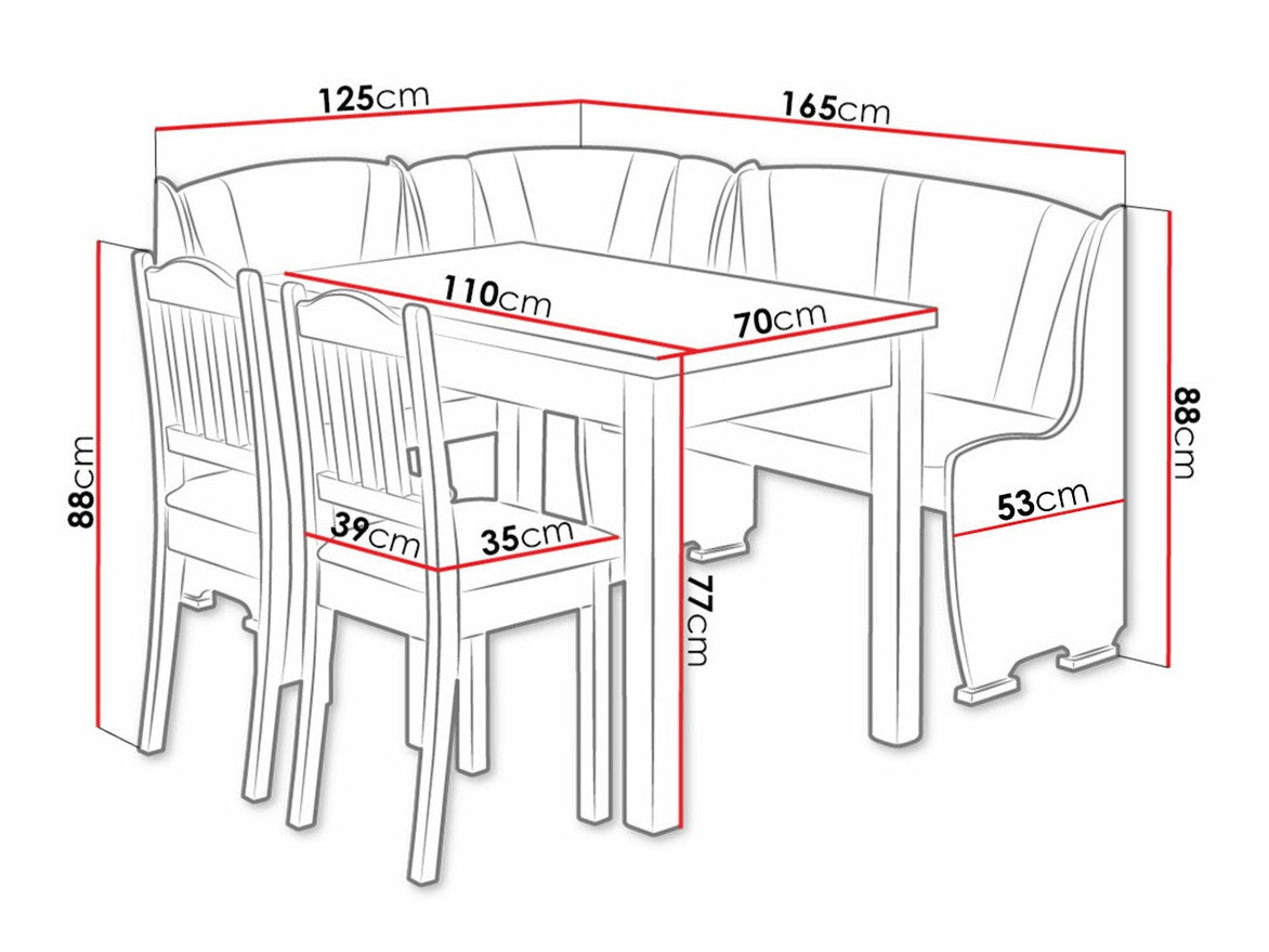 Sarok étkező garnitúra Zestaw kuchenny JOWISZ Brąz + Lawa 02