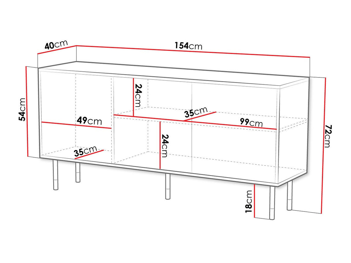 Szekrény MOUNTAIN 150 3D Czarny + Złoty