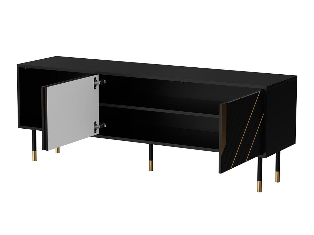 TV-állvány Szafka RTV MOUNTAIN 150 3D Czarny + Złoty