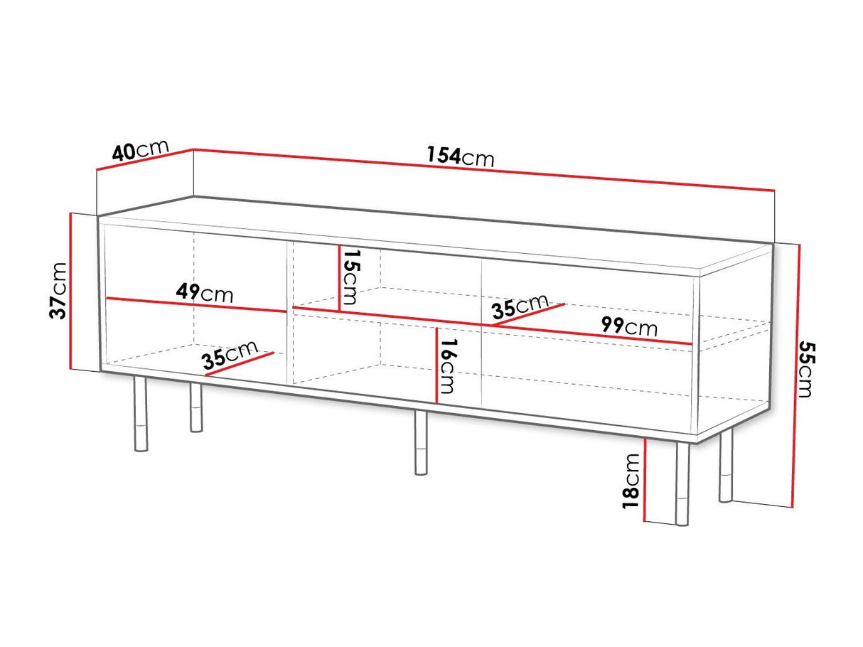 TV-állvány Szafka RTV MOUNTAIN 150 3D Czarny + Złoty