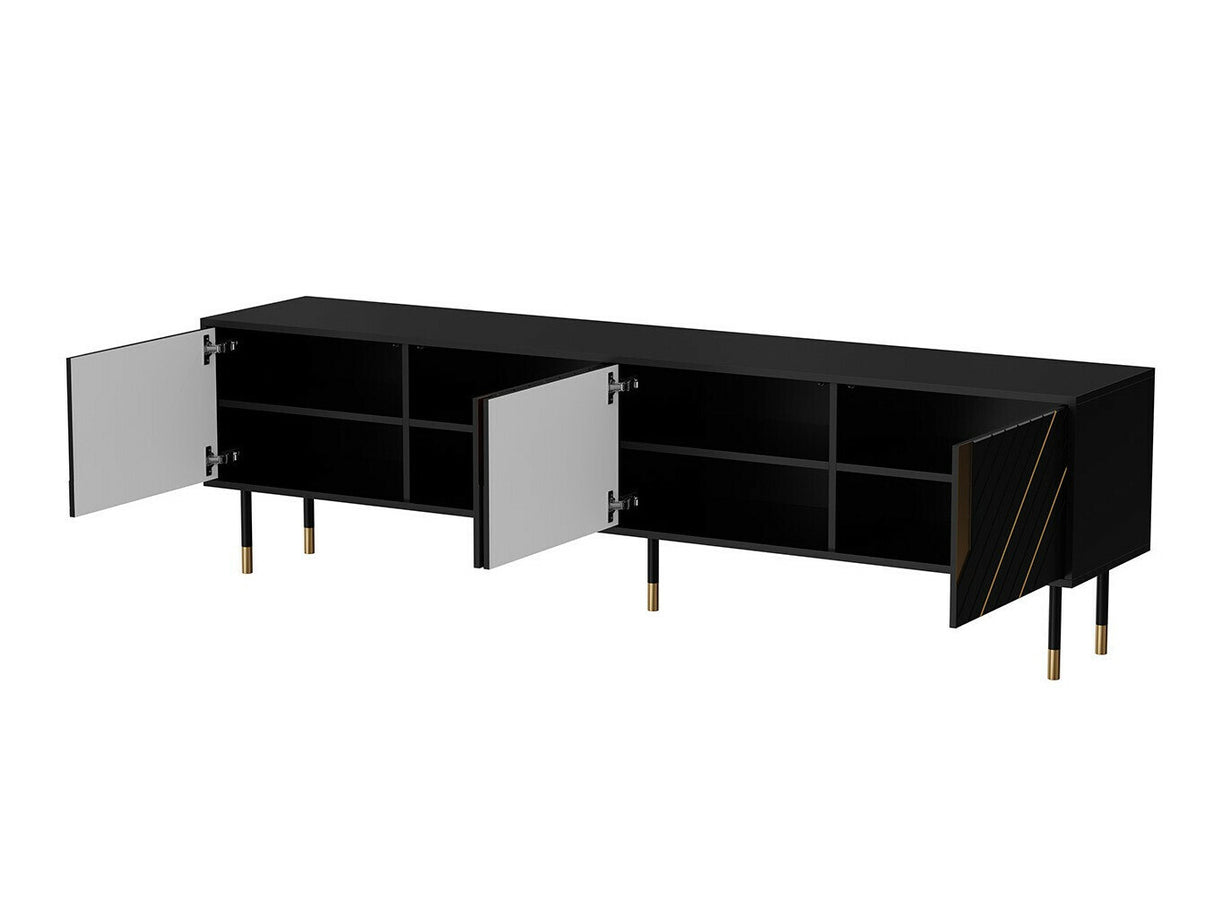 TV-állvány Szafka RTV MOUNTAIN 200 4D Czarny + Złoty