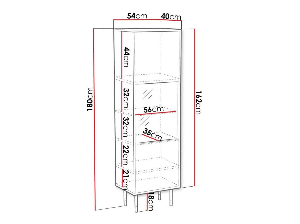 Könyvespolc Witryna MOUNTAIN 54 Czarny + Złoty