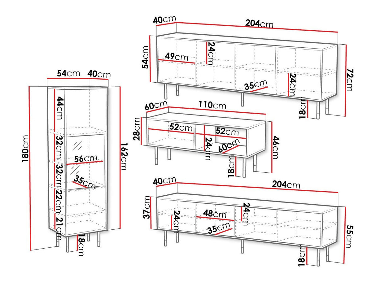 Nappali szett Meble MOUNTAIN I Czarny + Złoty