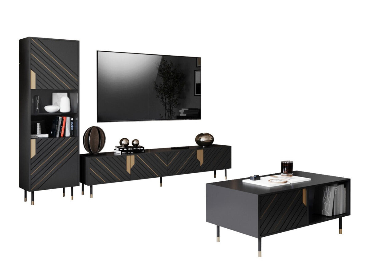 Nappali szett Meble MOUNTAIN II Czarny + Złoty