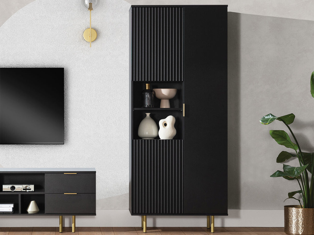 Könyvespolc Regał R3D NUBIA, Szín: Fekete