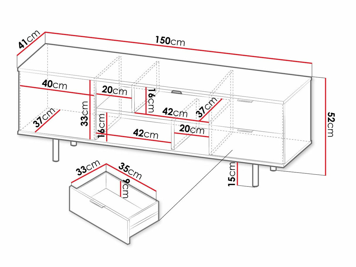 TV-állvány Szafka RTV NUBIA, Szín: Kasmír
