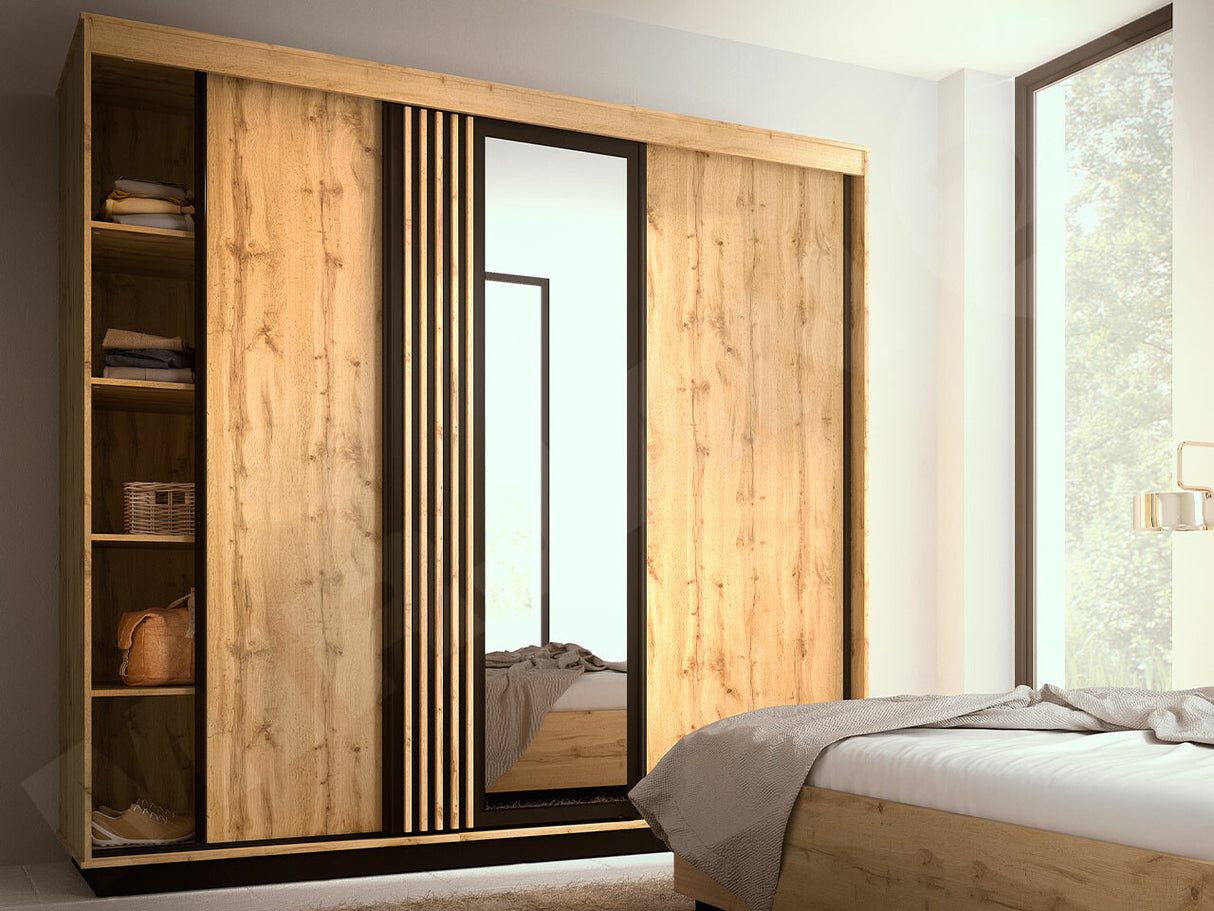 Gardróbszekrény Szafa LAMELO LA19 Dąb wotan + Czarny