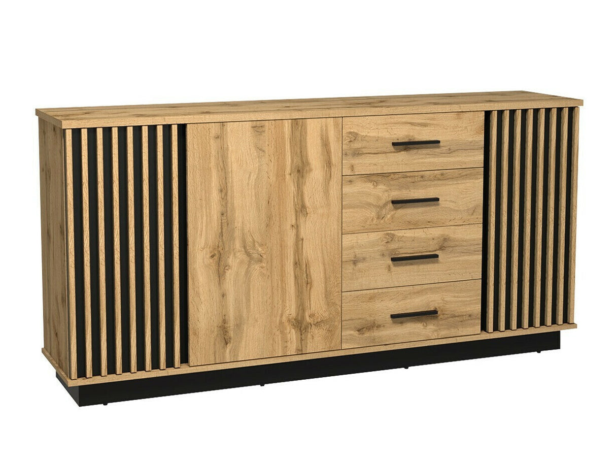 Komód LAMELO LA21 Dąb wotan + Czarny