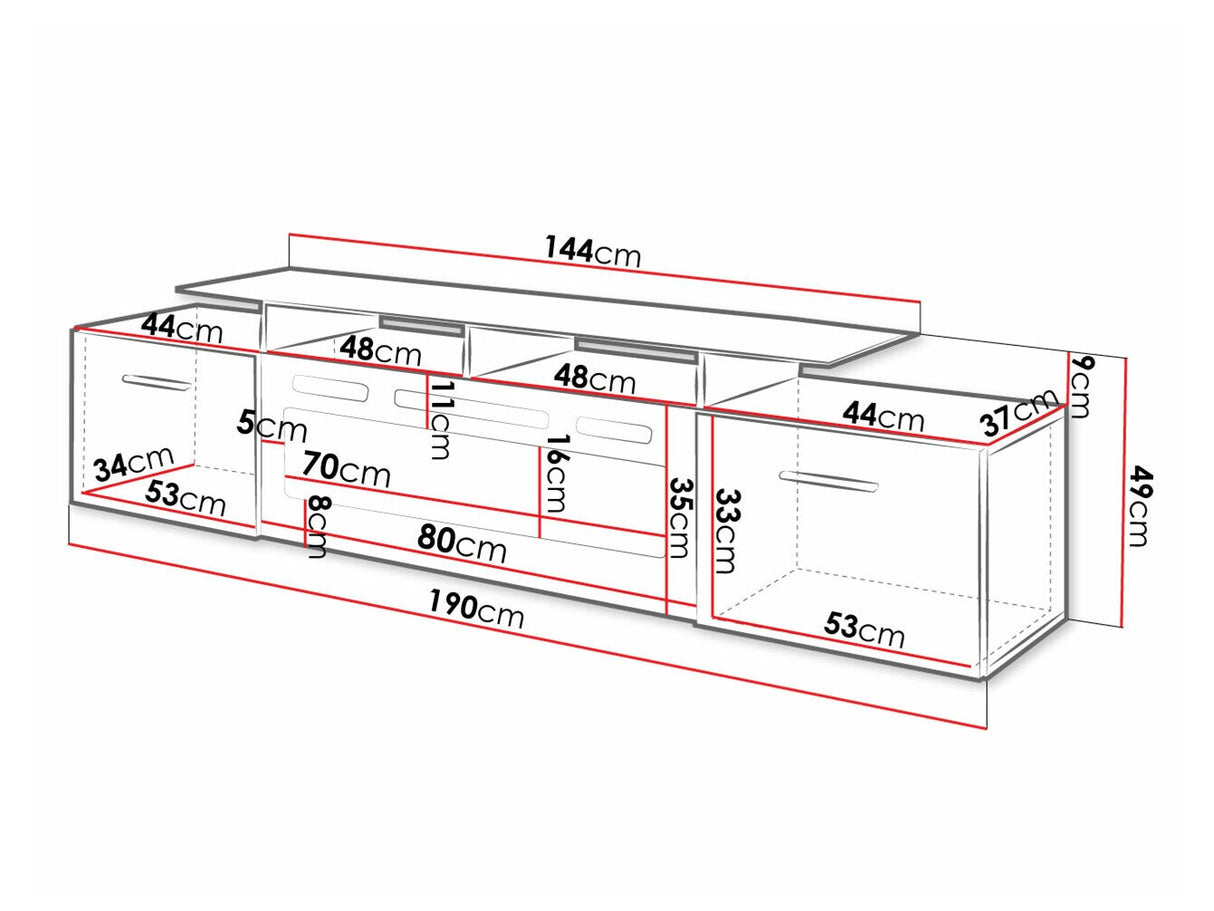 TV-állvány ROVA EF z kominkiem (Kebuta), Szín: Fehér + Fényes fehér, Led világítás: Nem