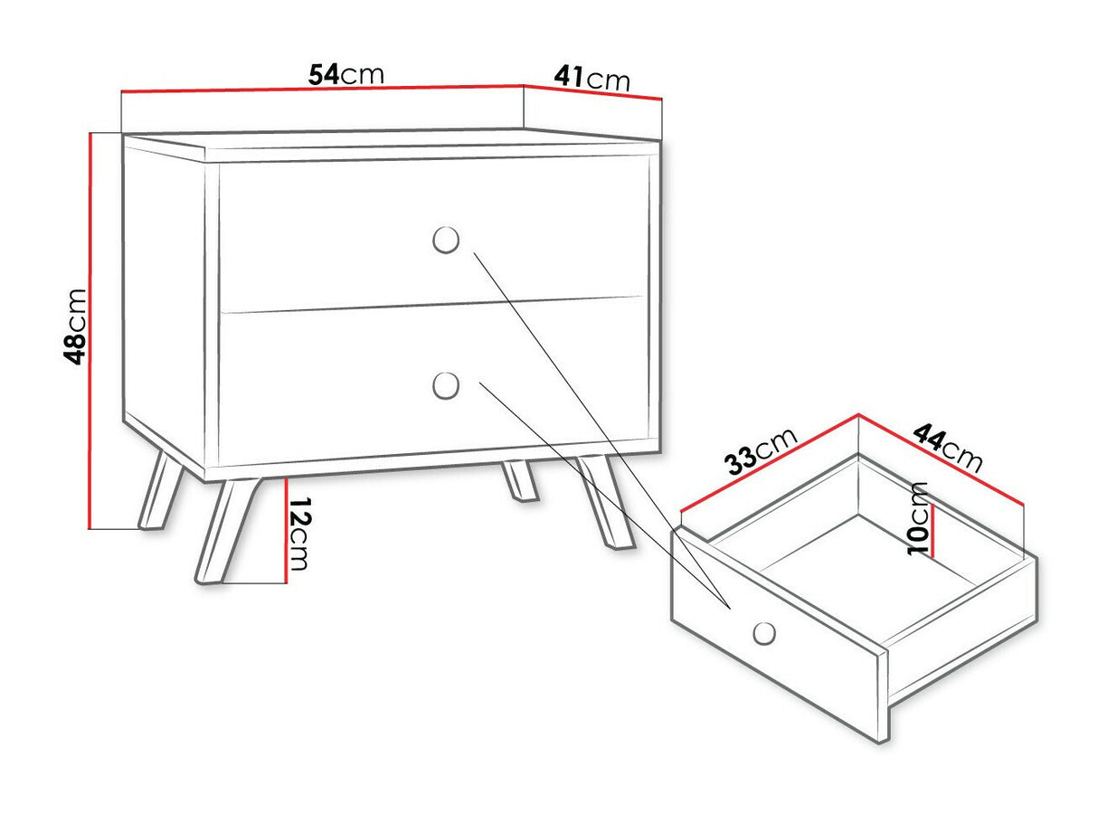 Éjjeliszekrény Stolik nemcny SIENA, Szín: Fehér