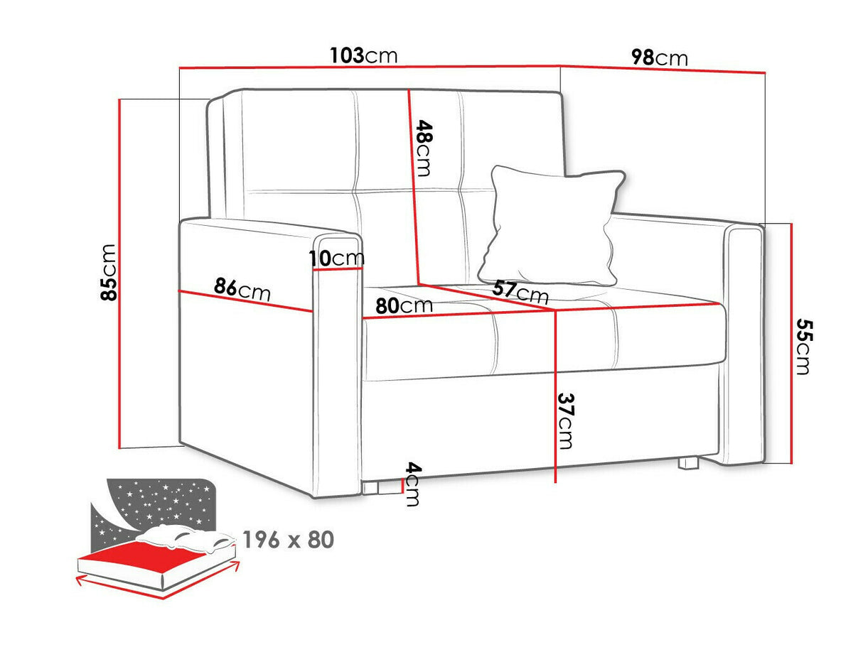 Fotel Viva Bis I (Clivia Bis I), Szín: Alova 36 + Alova 29