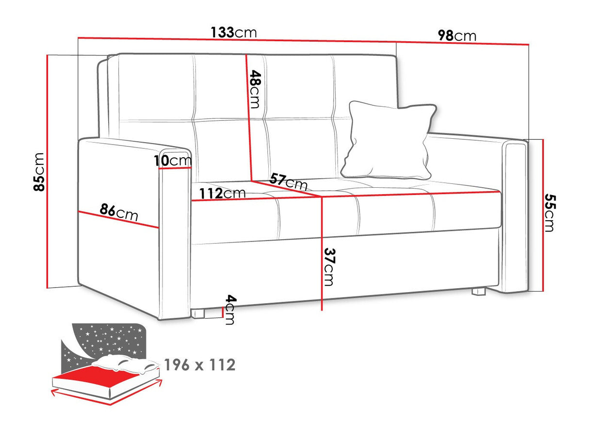Kanapéágy Viva Bis II (Clivia Bis II), Szín: Manila 38