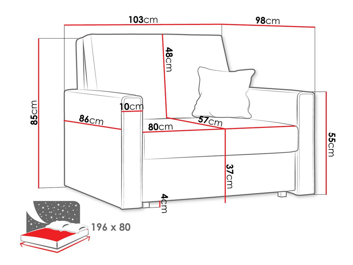 Fotel Kanapa VIVA BIS PREMIUM I (Clivia), Szín: Poso 01