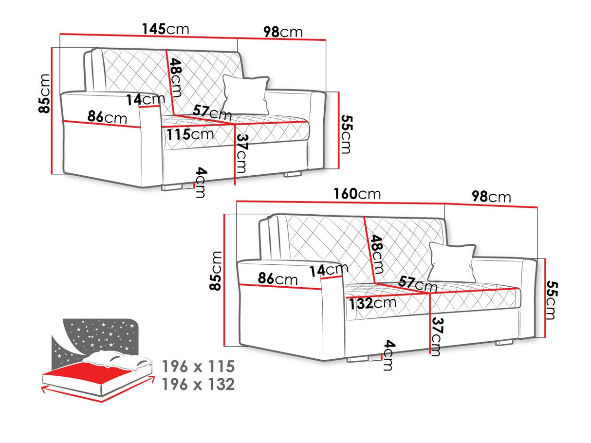 Kárpitozott bútorok Viva Caro II + III, Szín: Zanzibar 190