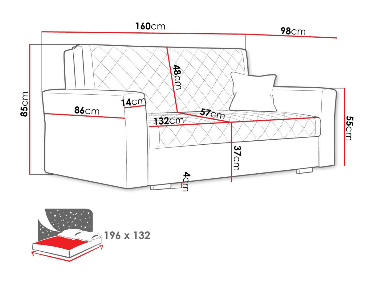 Kanapéágy Viva Caro III, Szín: Zanzibar 190