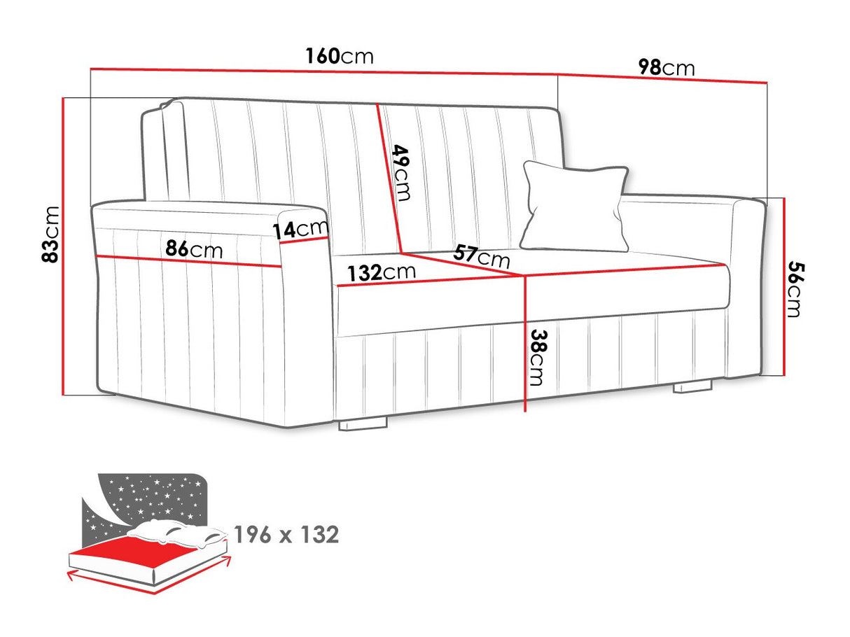 Kanapéágy Viva Glam III, Szín: Kronos 27