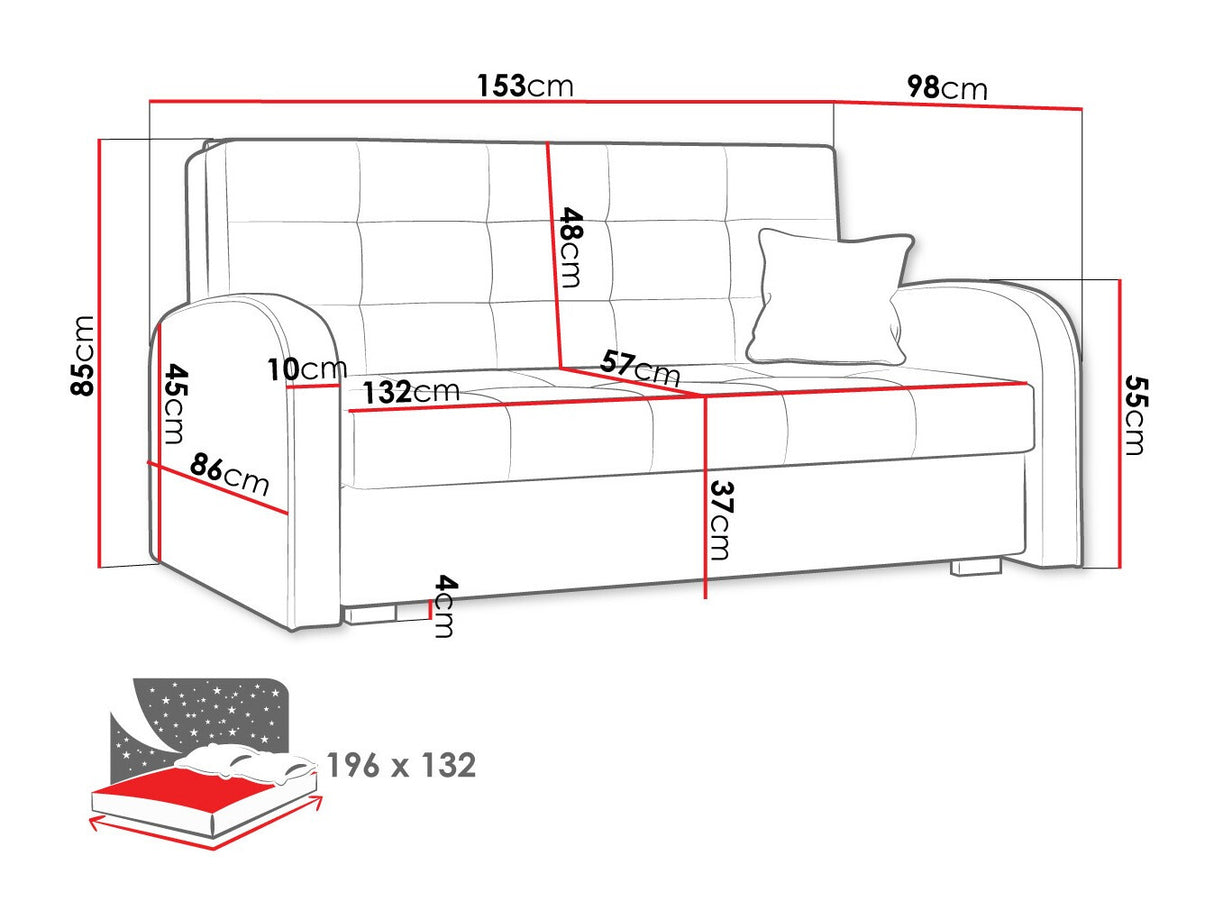 Kanapéágy Viva Arany III (Clivia Arany III), Szín: Kronos 19