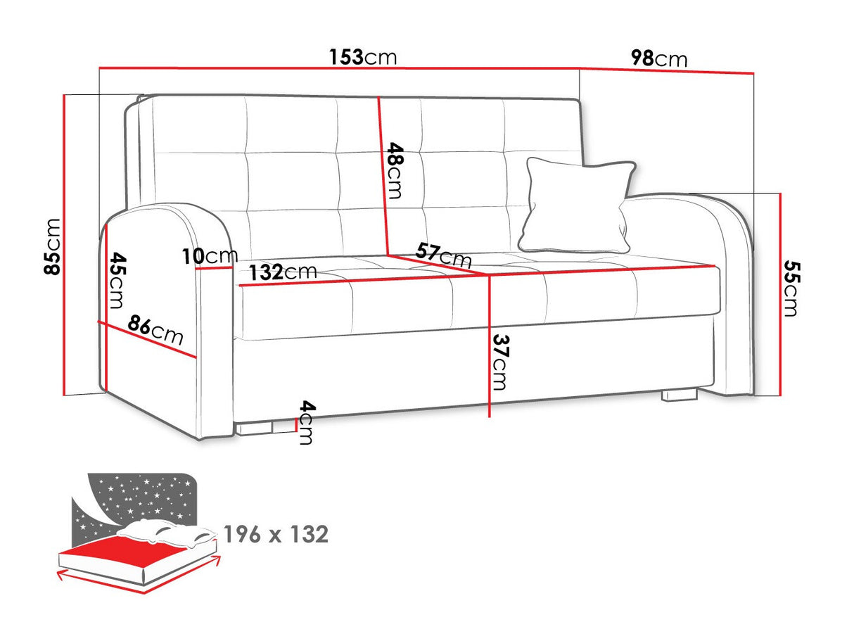 Kanapéágy Viva Arany III (Clivia Arany III), Szín: Kronos 26