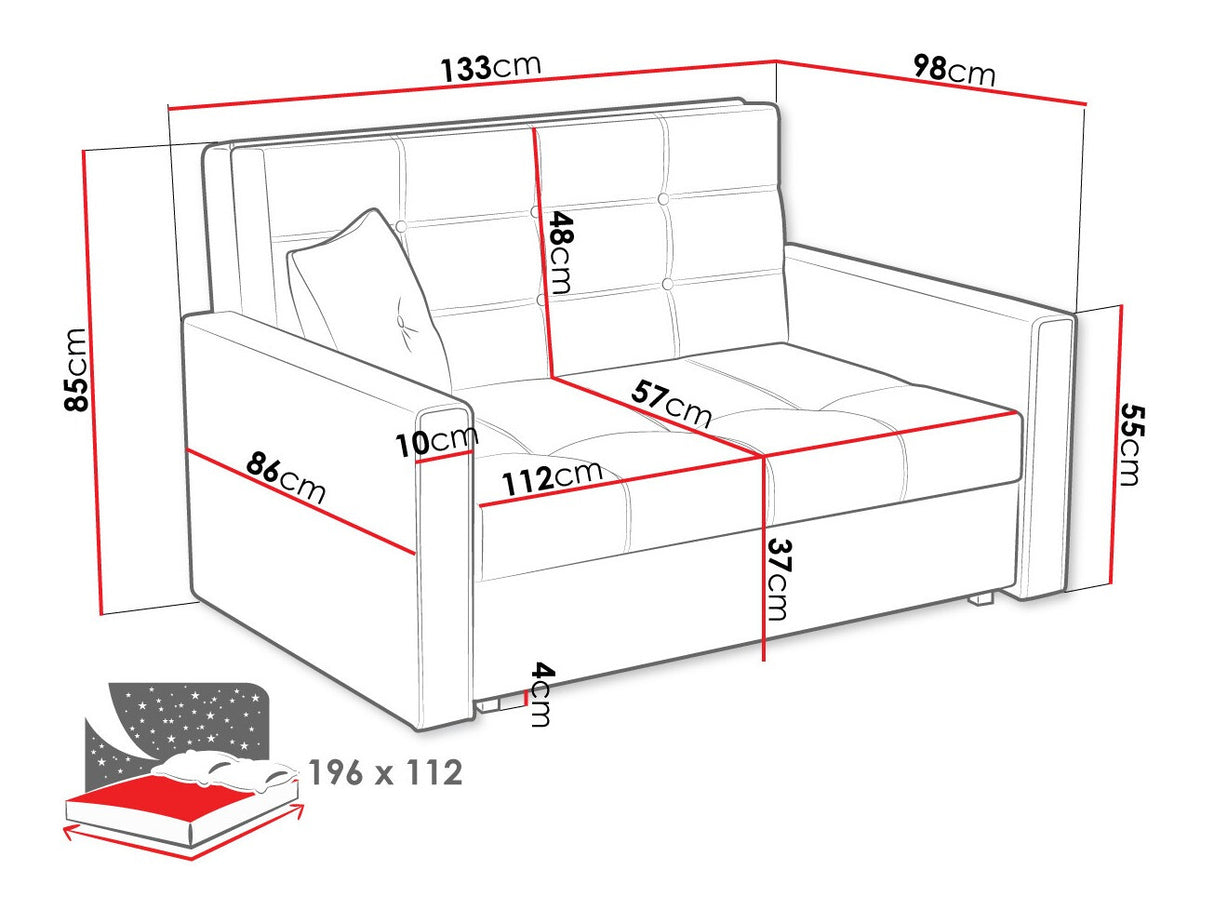 Kanapéágy Viva Lux II (Clivia Lux II), Szín: Tatum 283