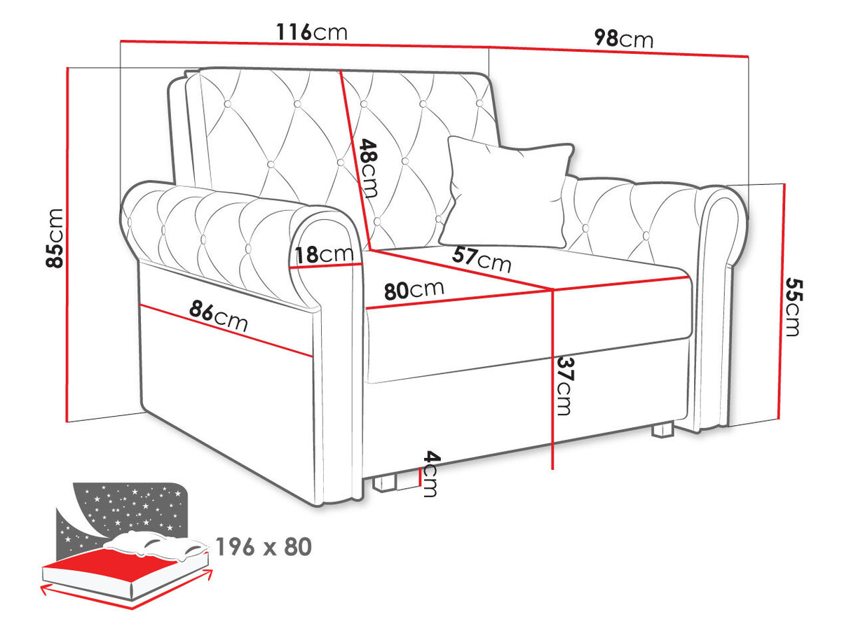 Fotel Kanapa VIVA ROMA I (Clivia), Szín: Kronos 46