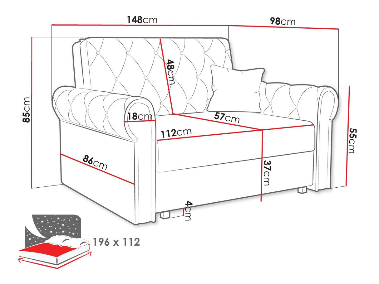 Kanapéágy Kanapa VIVA ROMA II (Clivia), Szín: Kronos 09