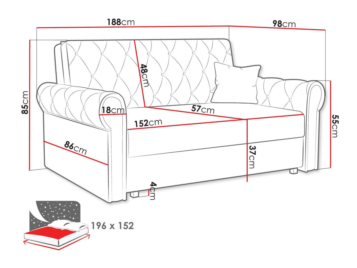 Kanapéágy Kanapa VIVA ROMA IV (Clivia), Szín: Kronos 09