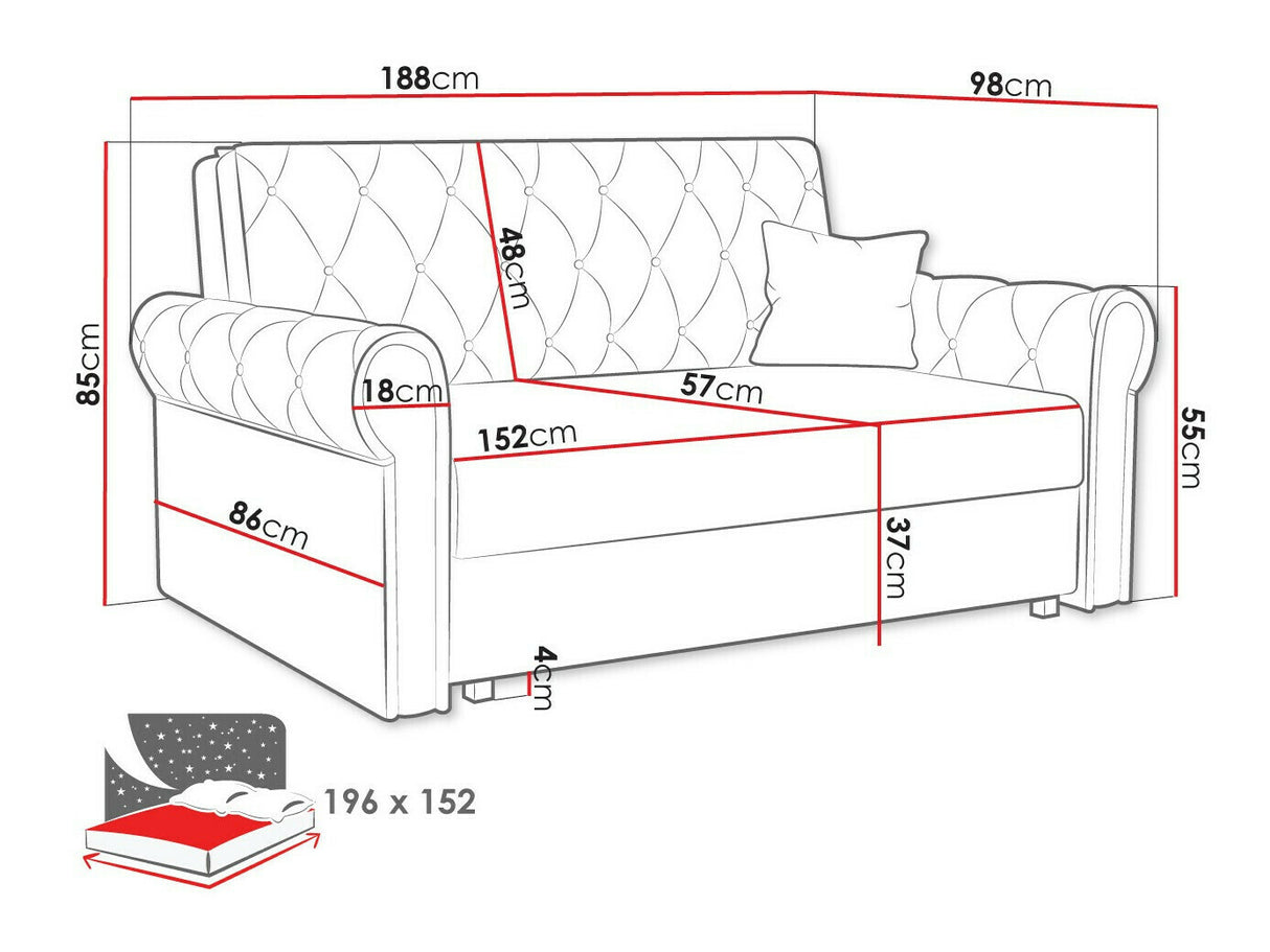 Kanapéágy Kanapa VIVA ROMA IV (Clivia), Szín: Kronos 46
