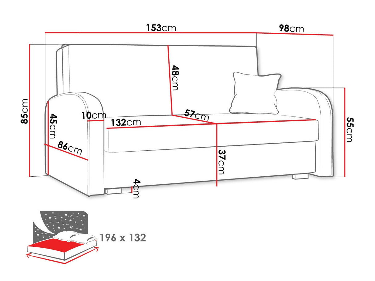 Kanapéágy Viva Puha III (Clivia Puha III), Szín: Mono 232 + Sorriso 5
