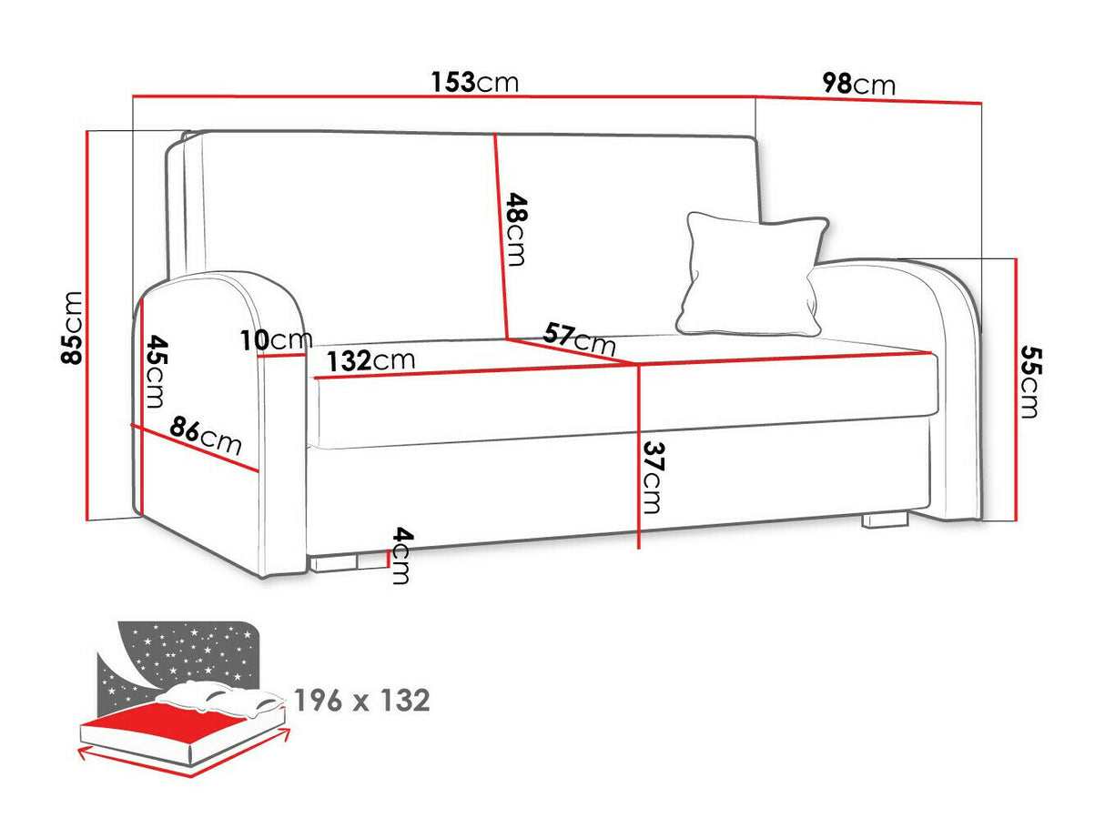 Kanapéágy Viva Puha III (Clivia Puha III), Szín: Mono 235 + Sorriso 10