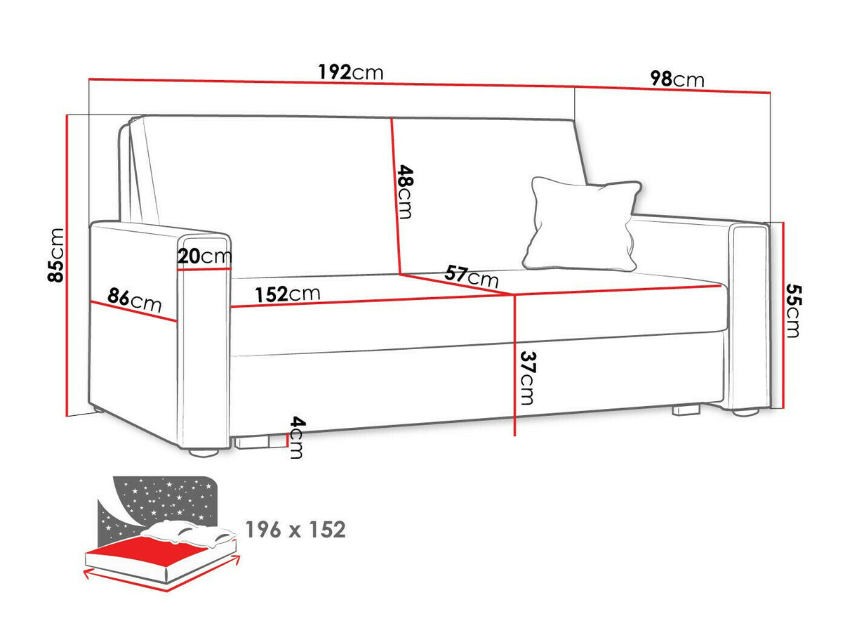 Kanapéágy Viva star IV (Clivia Star), Szín: Poso 125