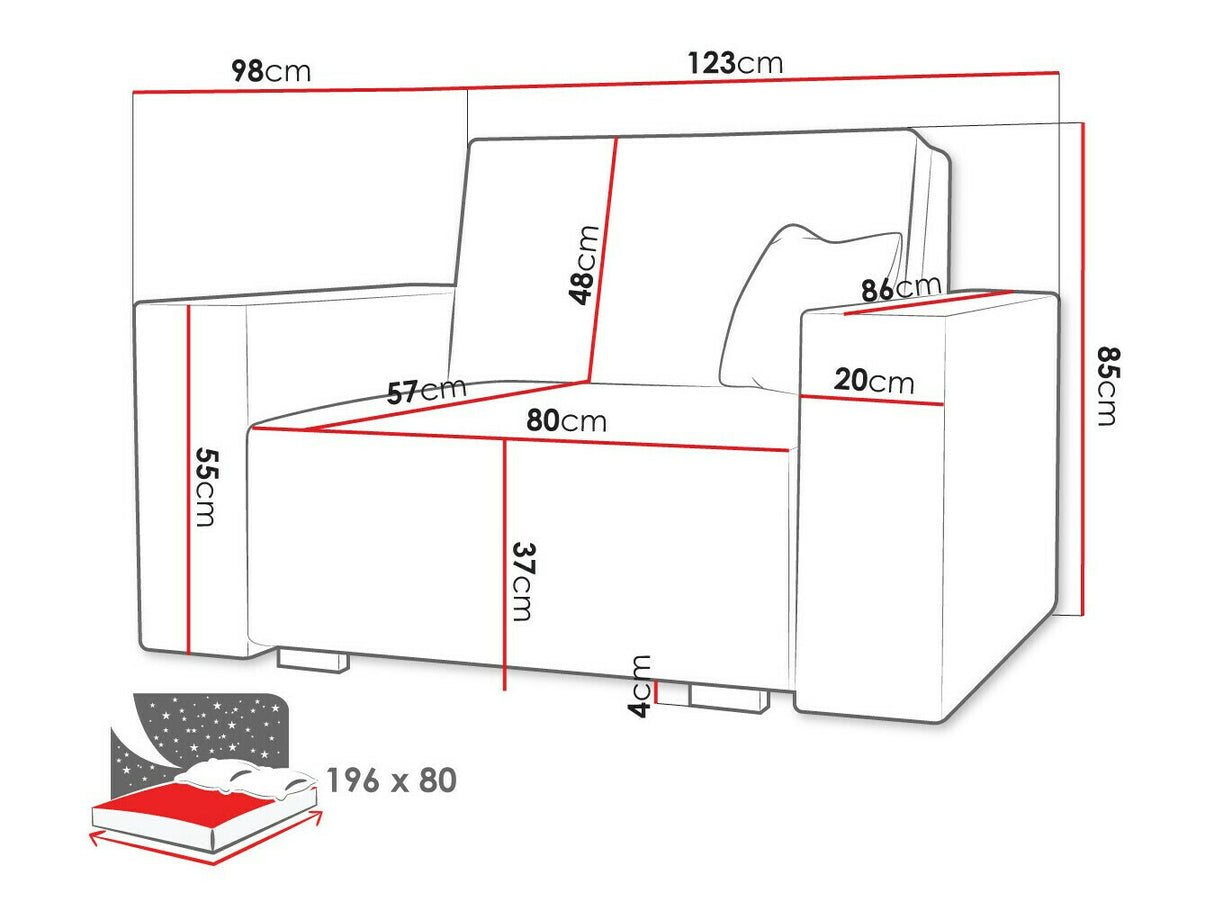 Fotel Kanapa Viva Duo I (Clivia), Szín: Neve 90