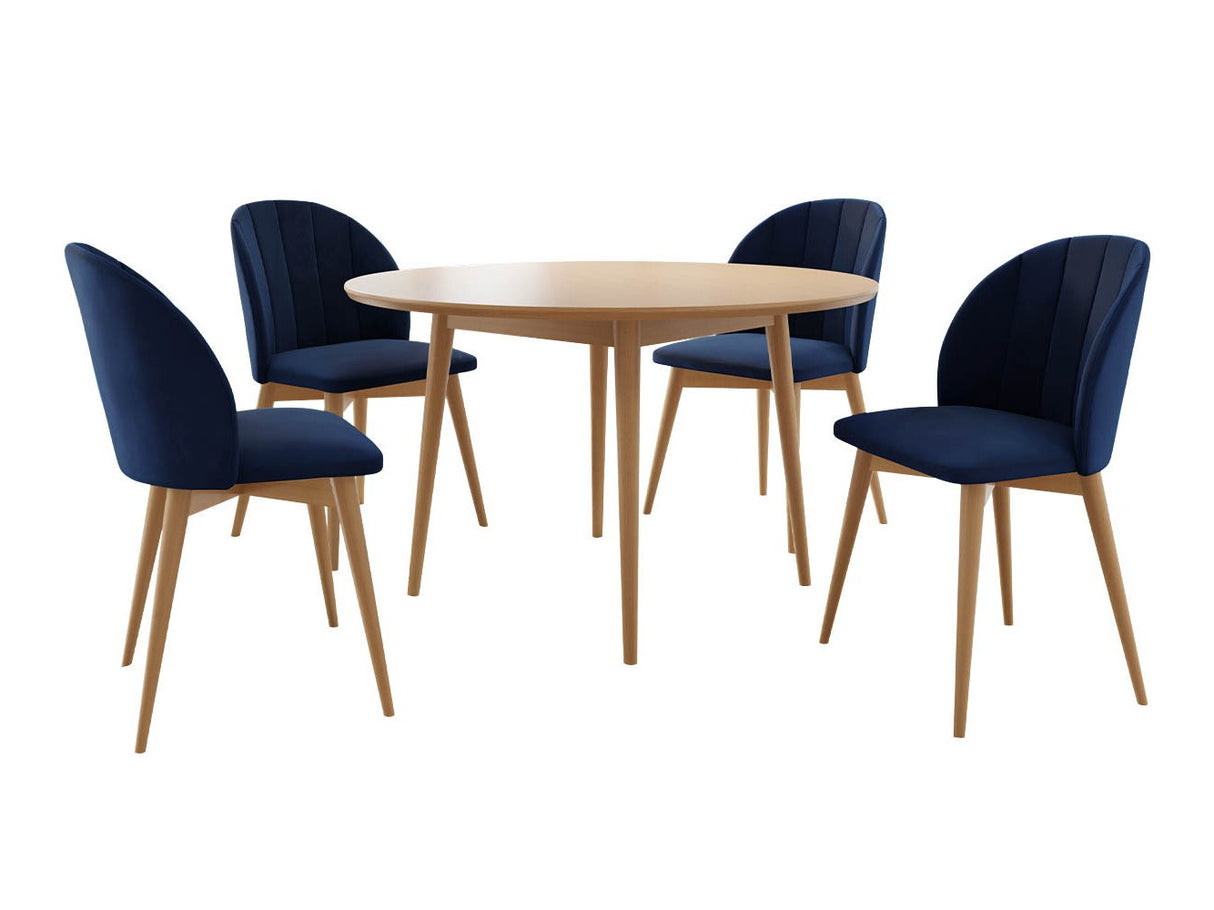 Étkezőgarnitúra Zestaw 04 4xS100 SKANDI FI, Szék színe: Barna + Magic Velvet 2216, Asztal színe: Barna