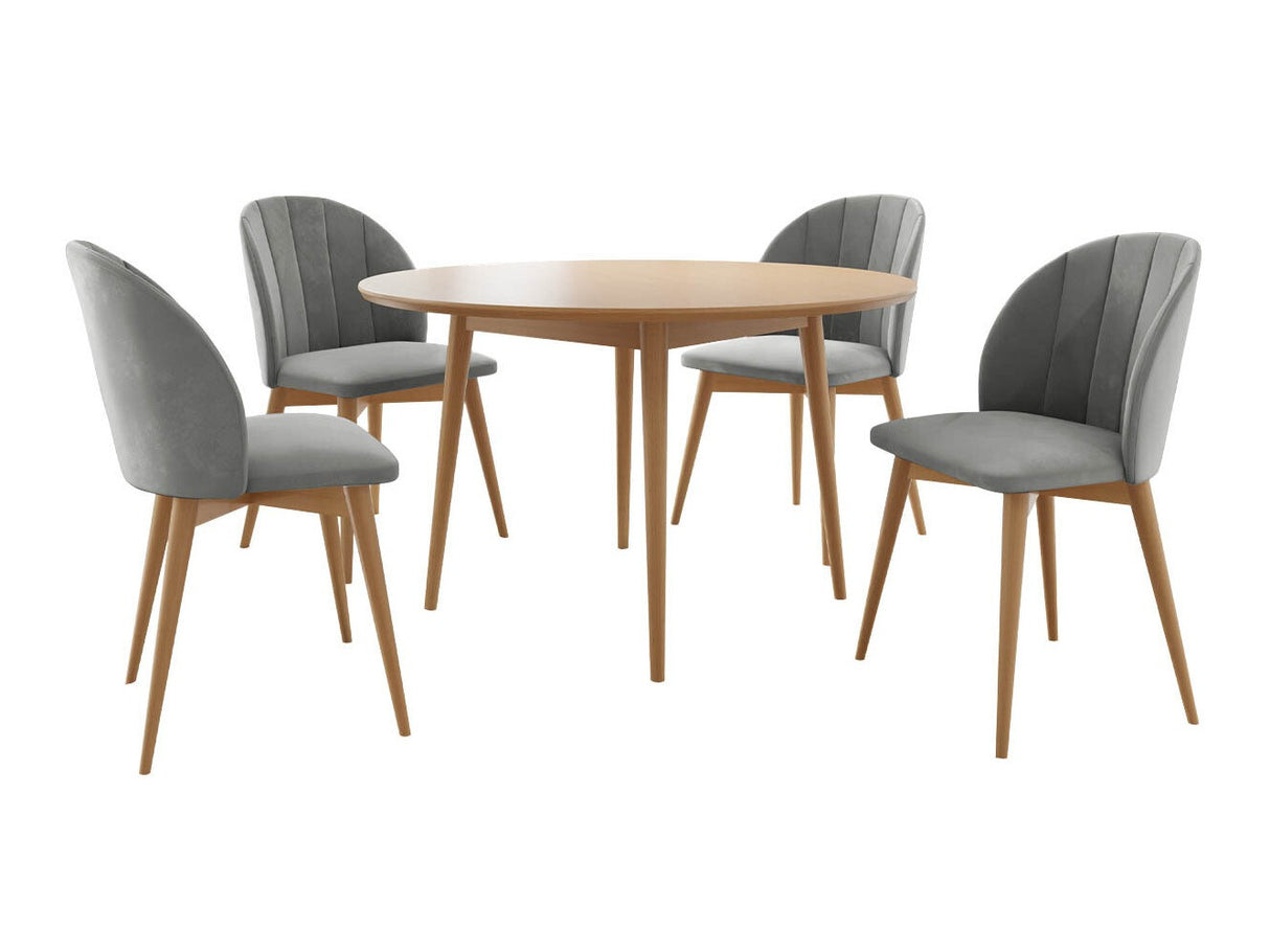 Étkezőgarnitúra Zestaw 04 4xS100 SKANDI FI, Szék színe: Barna + Magic Velvet 2217, Asztal színe: Barna