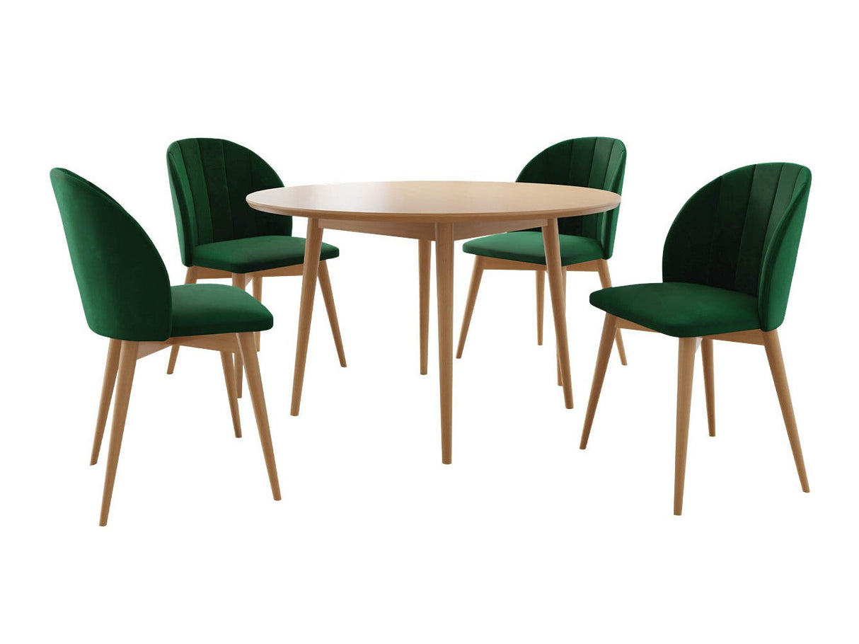 Étkezőgarnitúra Zestaw 04 4xS100 SKANDI FI, Szék színe: Barna + Magic Velvet 2225, Asztal színe: Barna