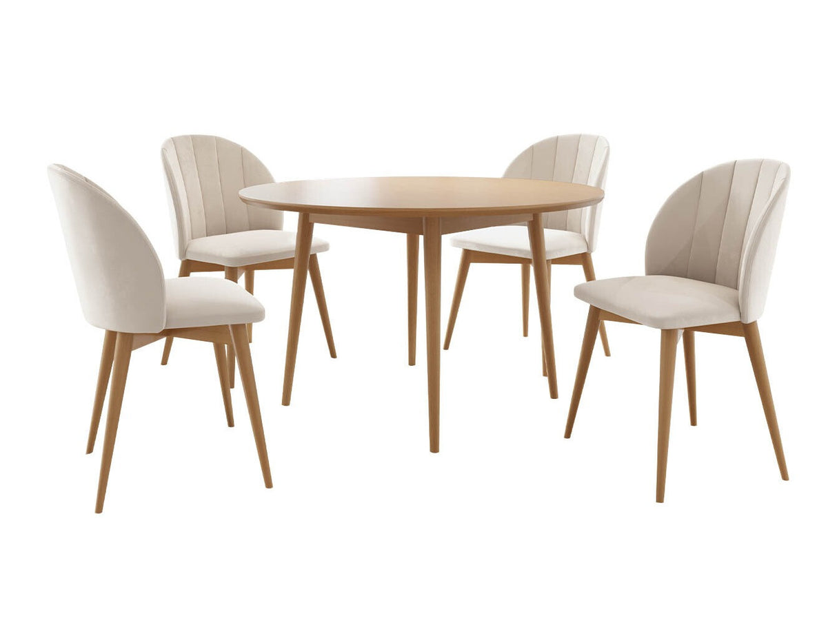 Étkezőgarnitúra Zestaw 04 4xS100 SKANDI FI, Szék színe: Barna + Magic Velvet 2250, Asztal színe: Barna