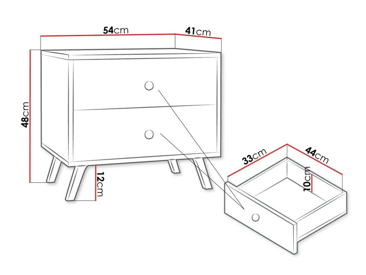 Éjjeliszekrény Stolik nemcny SIENA, Szín: Fekete