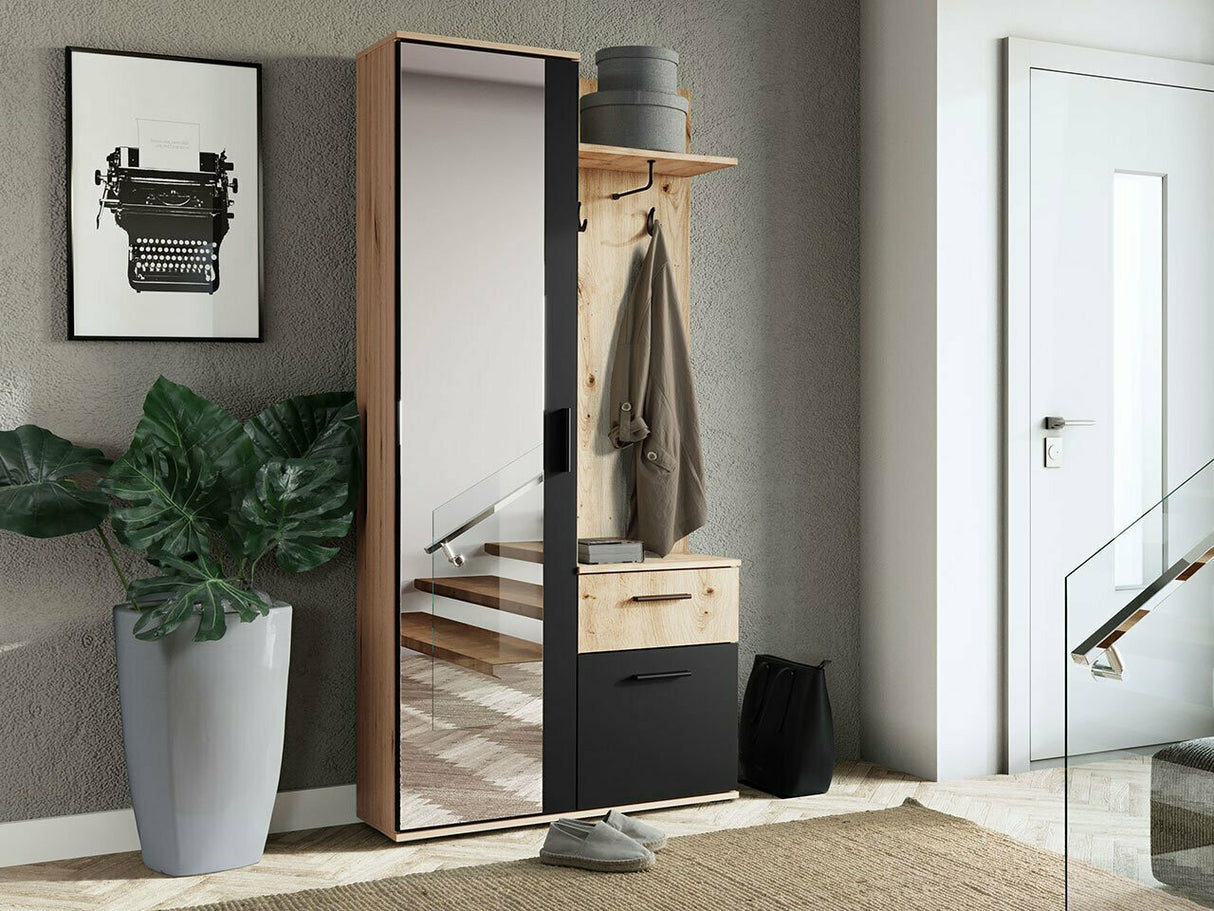 Előszoba garnitúra LUX (Osztály), Szín: Artisan tölgy + Fekete