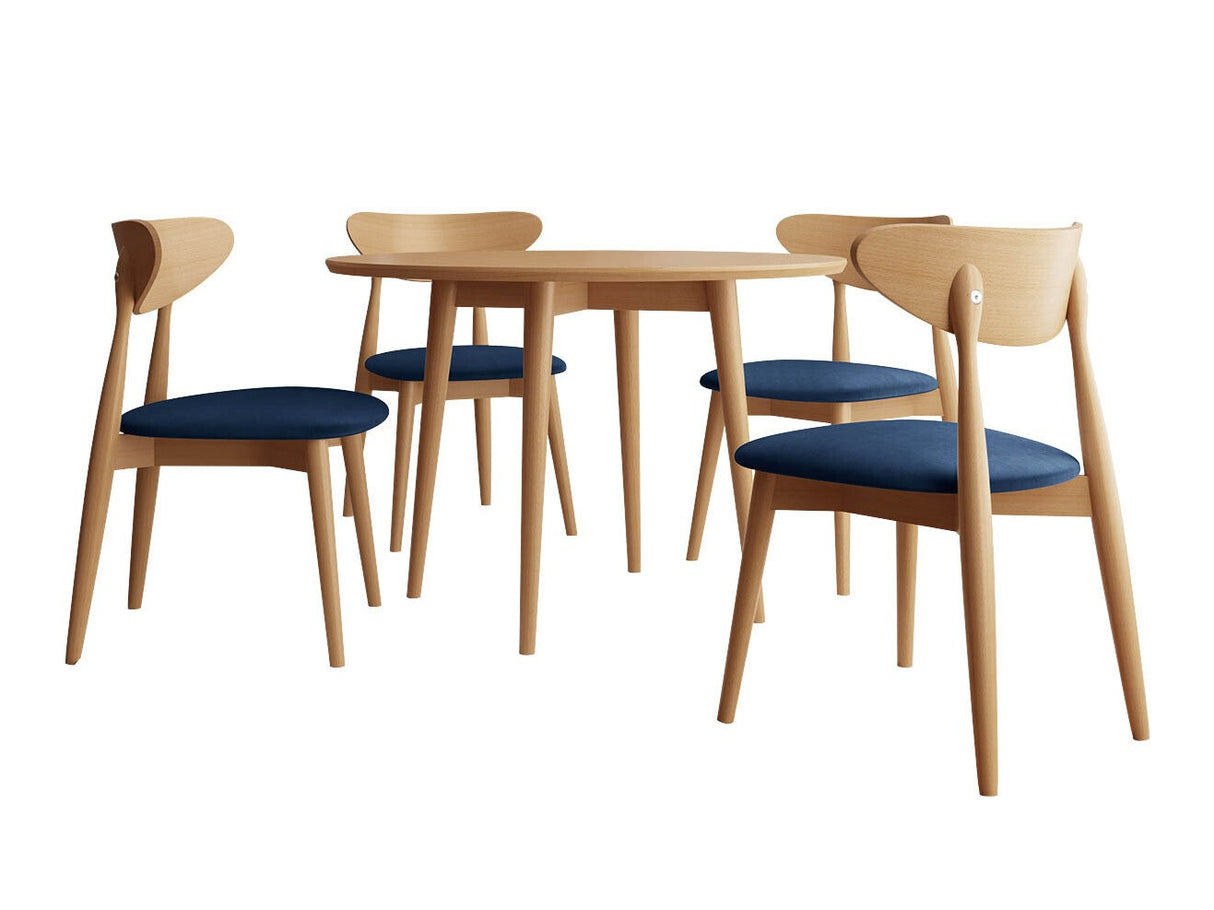 Étkezőgarnitúra Zestaw 01 4xS80 + INES FI, Asztal színe: Barna, Szék színe: Magic Velvet 2216 + Barna