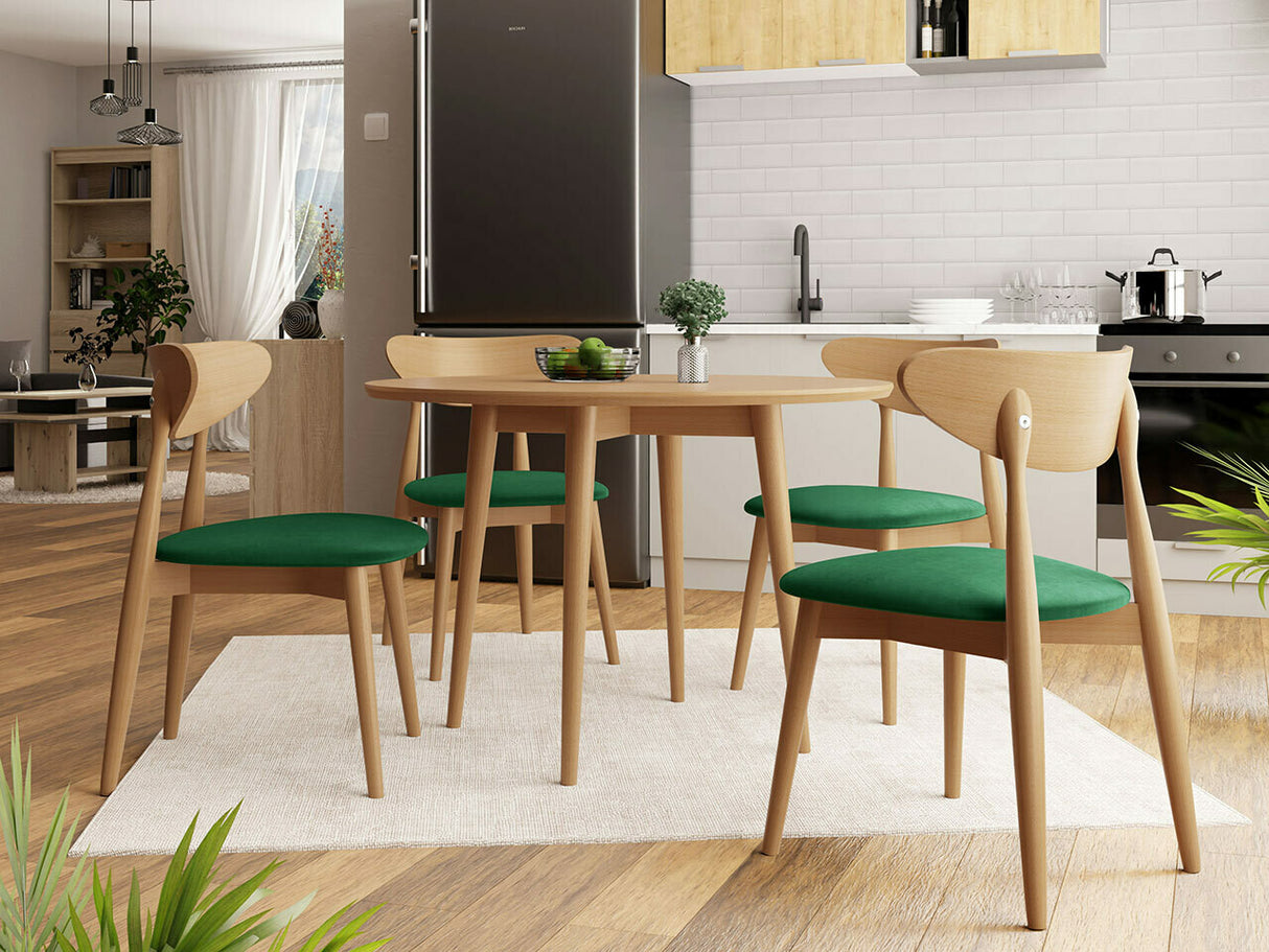 Étkezőgarnitúra Zestaw 01 4xS80 + INES FI, Asztal színe: Barna, Szék színe: Magic Velvet 2225 + Barna