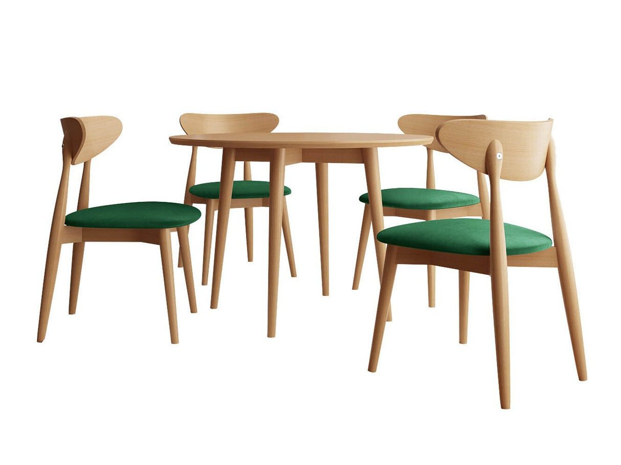 Étkezőgarnitúra Zestaw 01 4xS80 + INES FI, Asztal színe: Barna, Szék színe: Magic Velvet 2225 + Barna