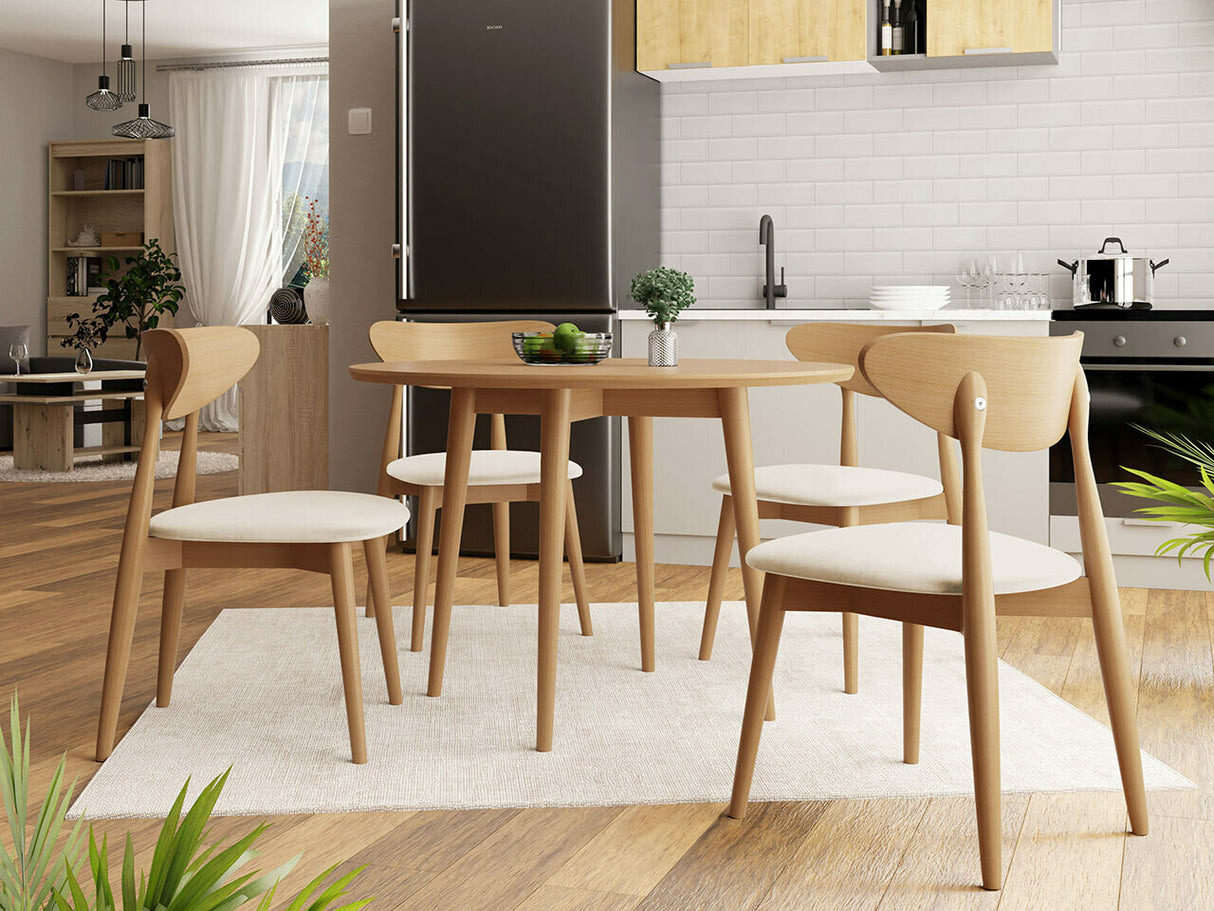 Étkezőgarnitúra Zestaw 01 4xS80 + INES FI, Asztal színe: Barna, Szék színe: Magic Velvet 2250 + Barna