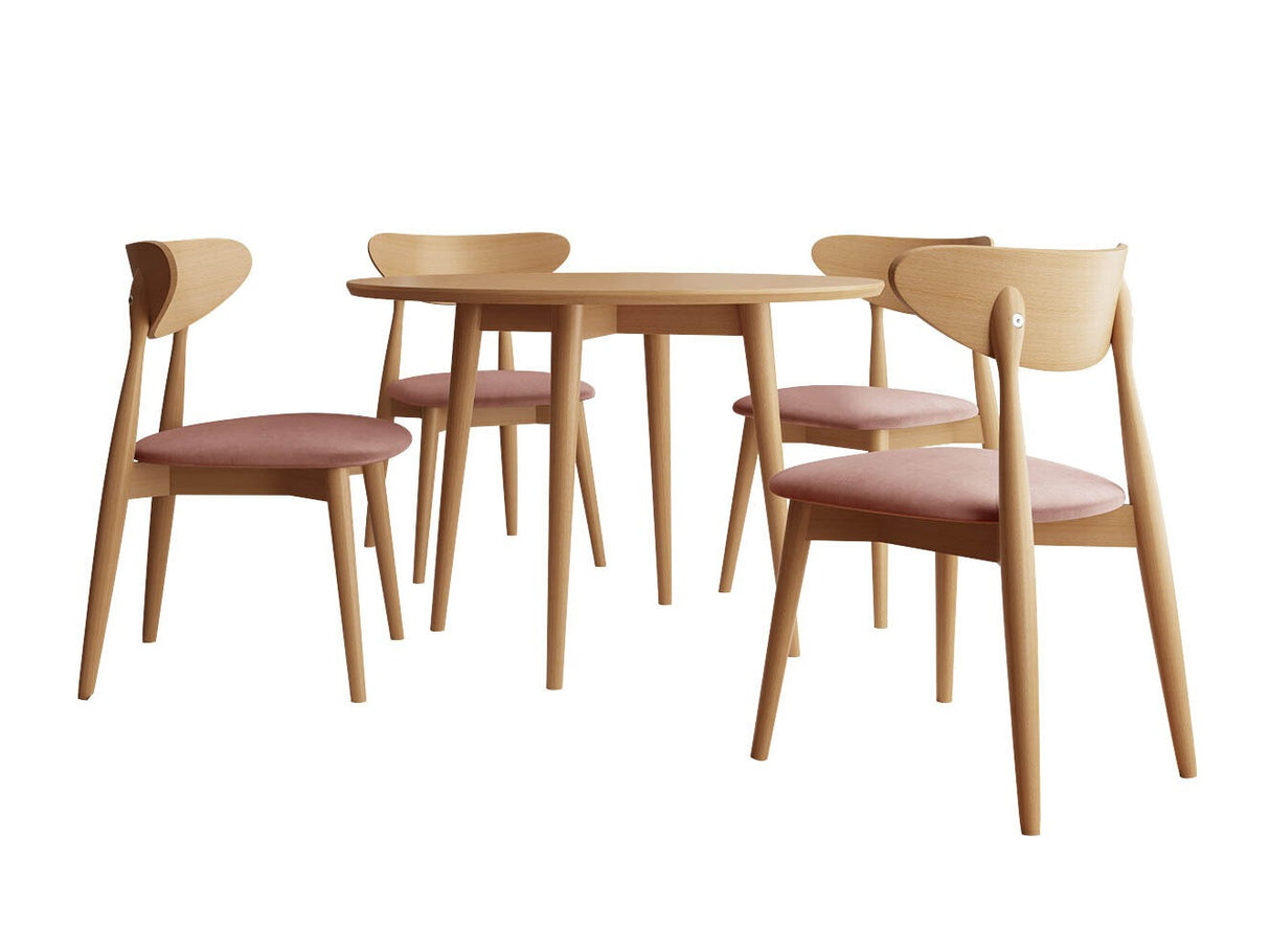 Étkezőgarnitúra Zestaw 01 4xS80 + INES FI, Asztal színe: Barna, Szék színe: Magic Velvet 2258 + Barna