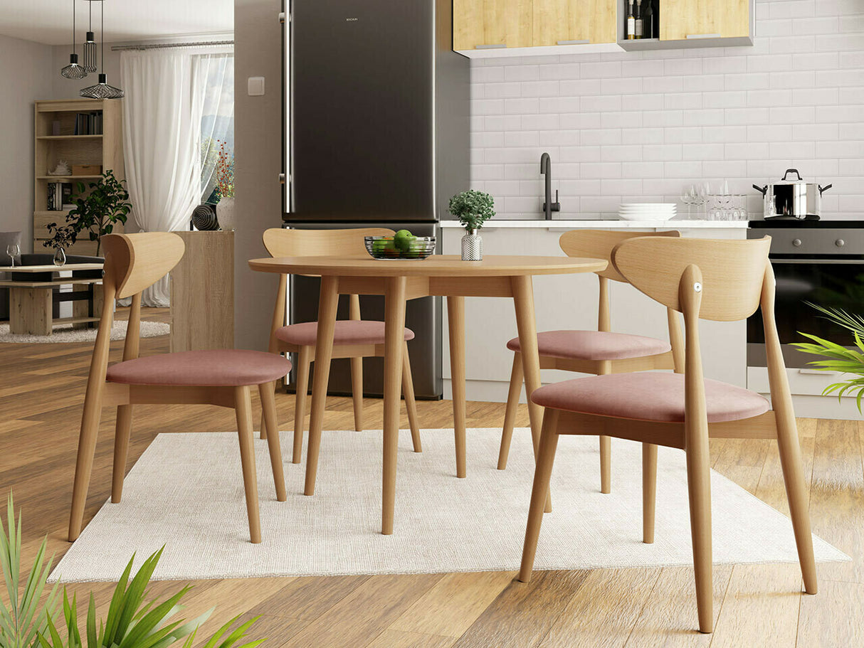 Étkezőgarnitúra Zestaw 01 4xS80 + INES FI, Asztal színe: Barna, Szék színe: Magic Velvet 2258 + Barna