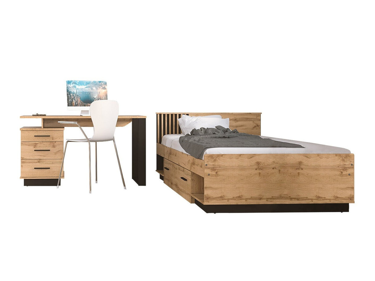 Hálószoba garnitúra Meble LAMELO VIII Dąb wotan + Czarny