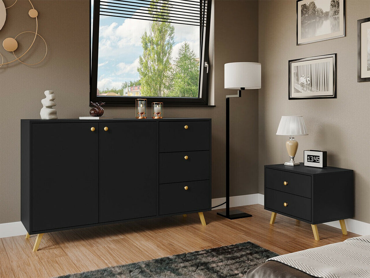 Komód SIENA 2D3S, Szín: Fekete